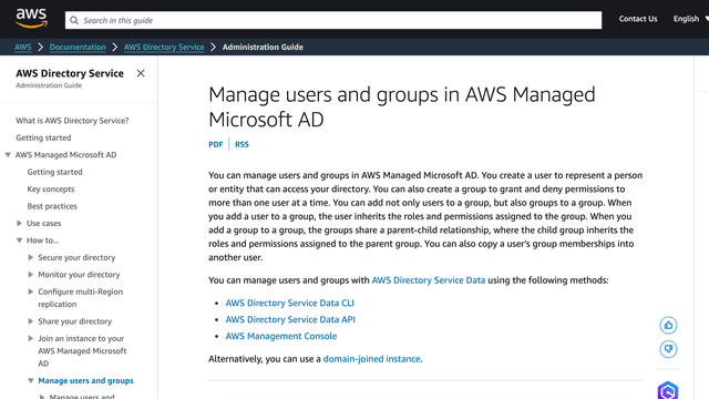 Image of AWS Directory Service CRUD APIs