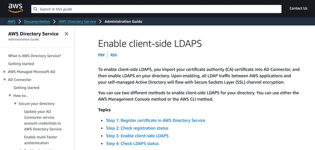 Image of AWS Directory Service LDAPS