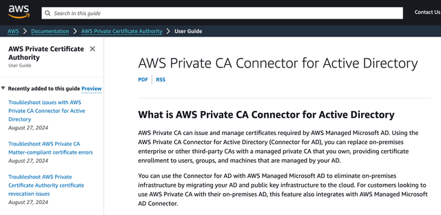 Image of AWS Private CA Connector for AD